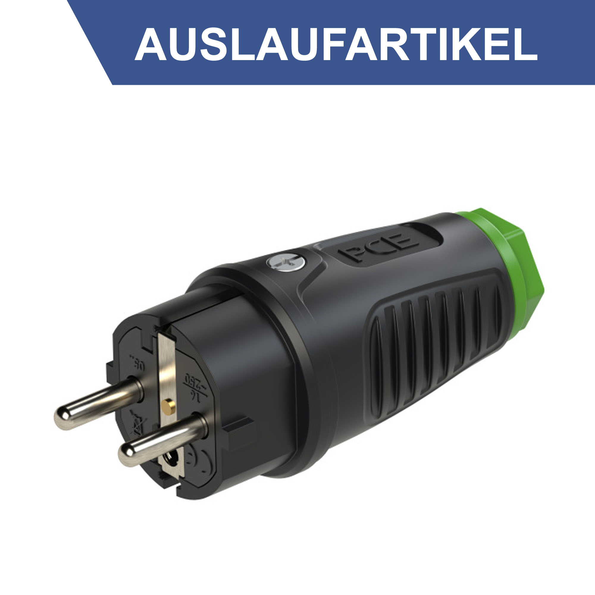 PCE Taurus2 Vollgummi-Schukostecker 0522-su grün IP54