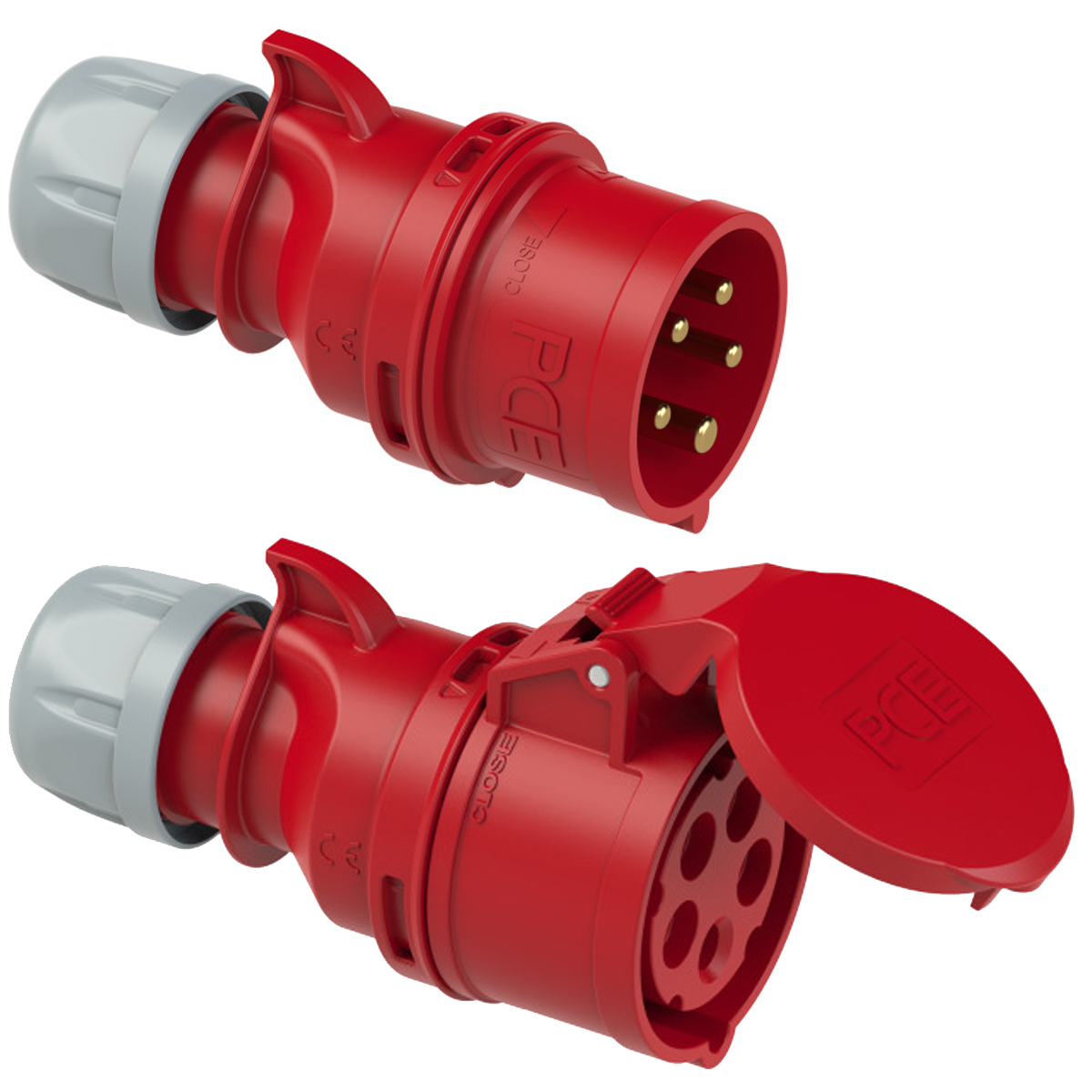 Set PCE 16A CEE-Stecker & Kupplung 5p 230/400V rot Set PCE 16A CEE-Stecker & Kupplung 5p 230/400V rot