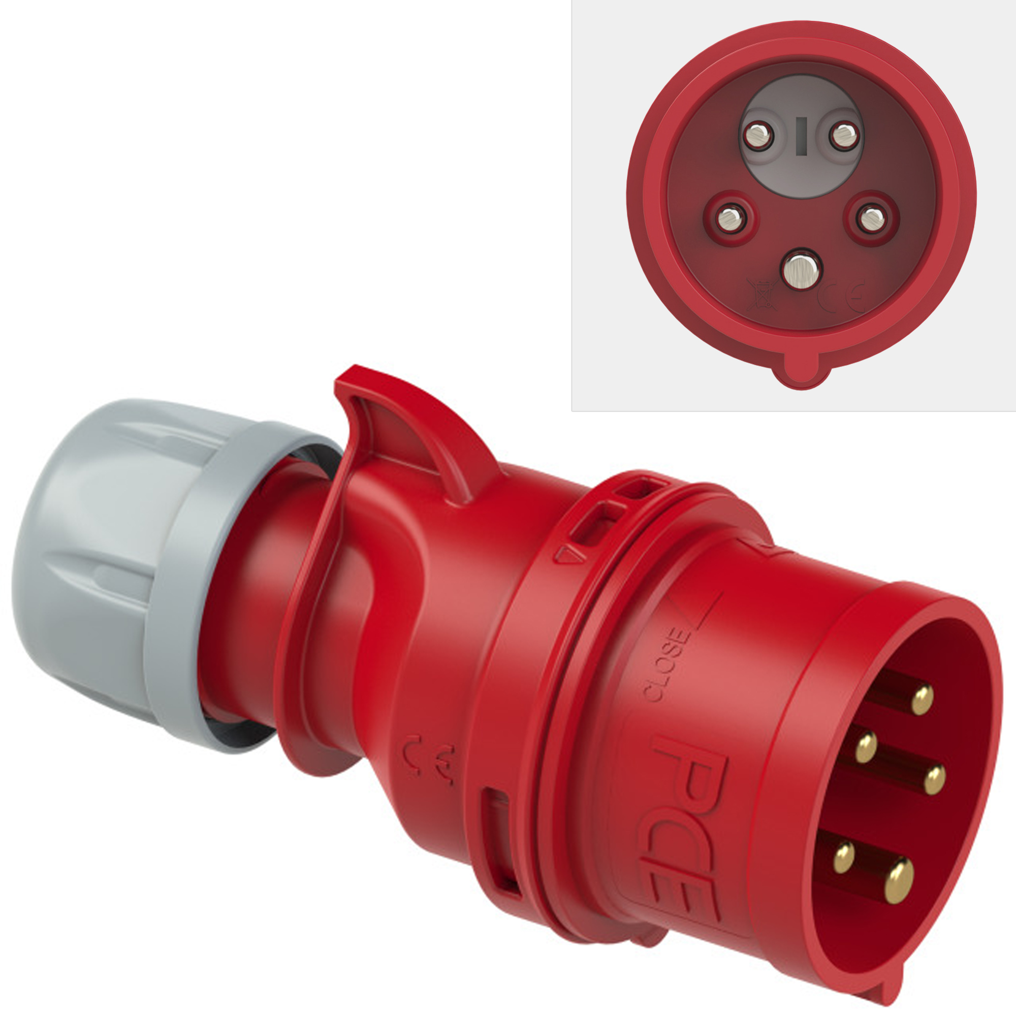 PCE CEE-Phasenwender Stecker 16A 5p rot PCE CEE-Phasenwender Stecker 16A 5p rot