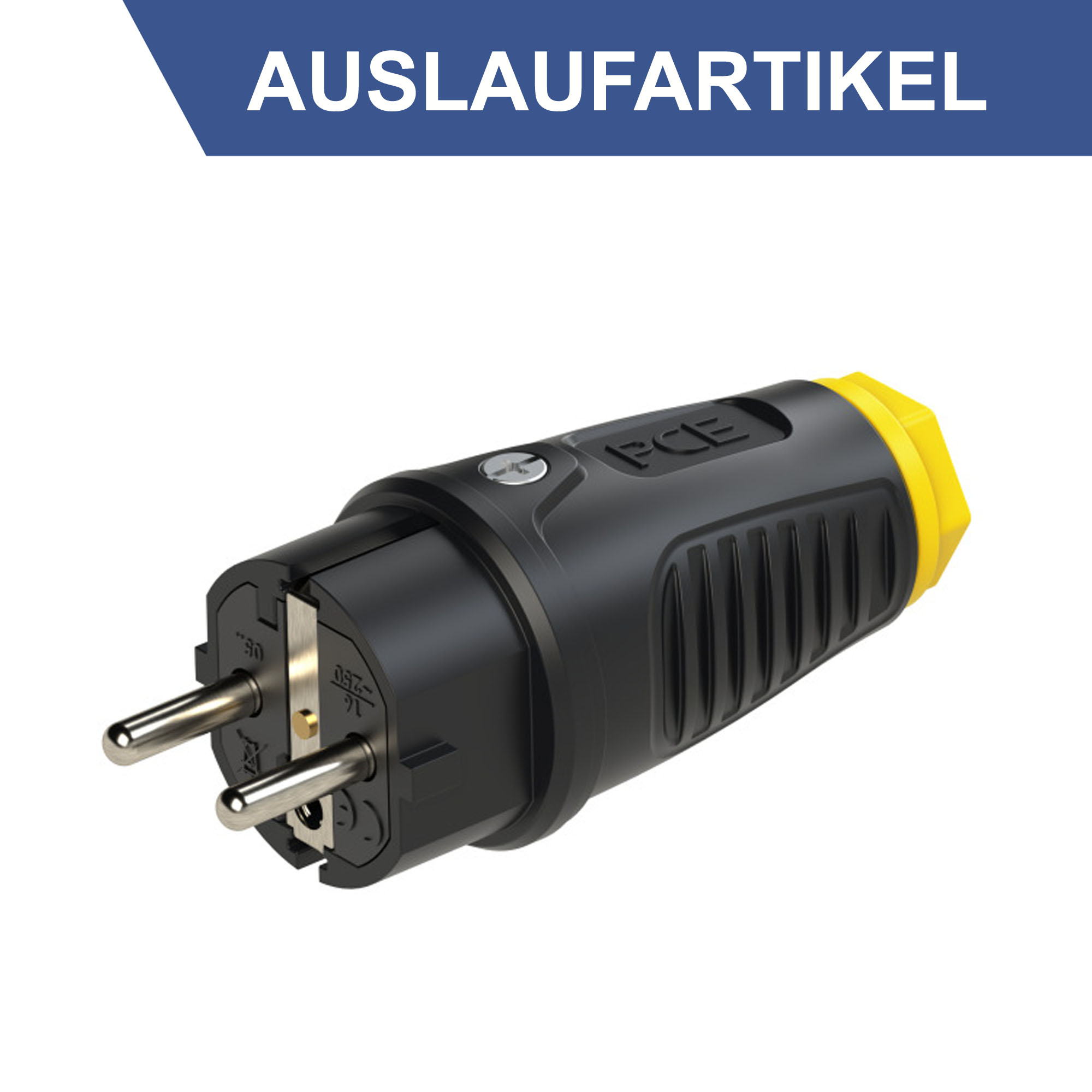 PCE Taurus2 Vollgummi-Schukostecker 0522-she gelb IP54