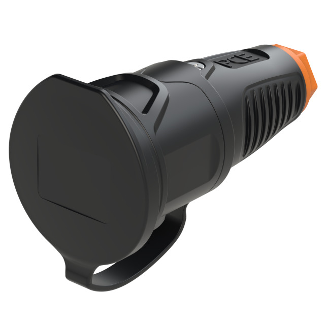PCE  Taurus2 Vollgummi-Schutzkontaktkupplung mit orangem Ring PCE  Taurus2 Vollgummi-Schutzkontaktkupplung mit orangem Ring