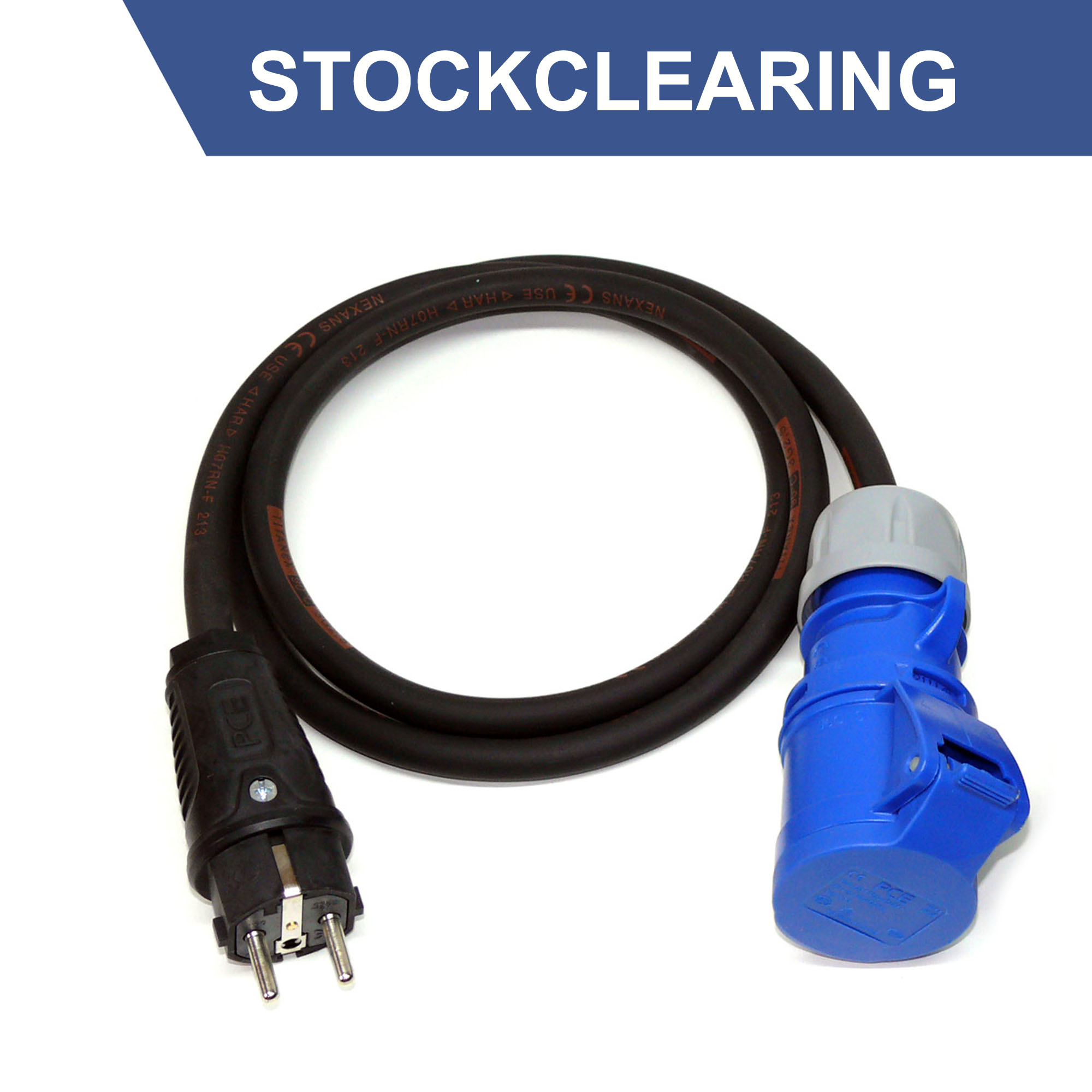 Adapter Schuko auf CEE blau 3G1,5 oder 3G2,5 IP44 Campingadapter PCE TITANEX