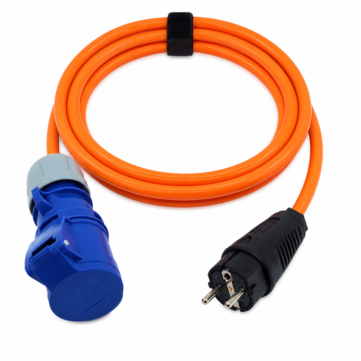 Schuko-CEE-Adapterkabel 16A mit PUR 3G1,5 mm² orange PCE Boat&Camping-Line