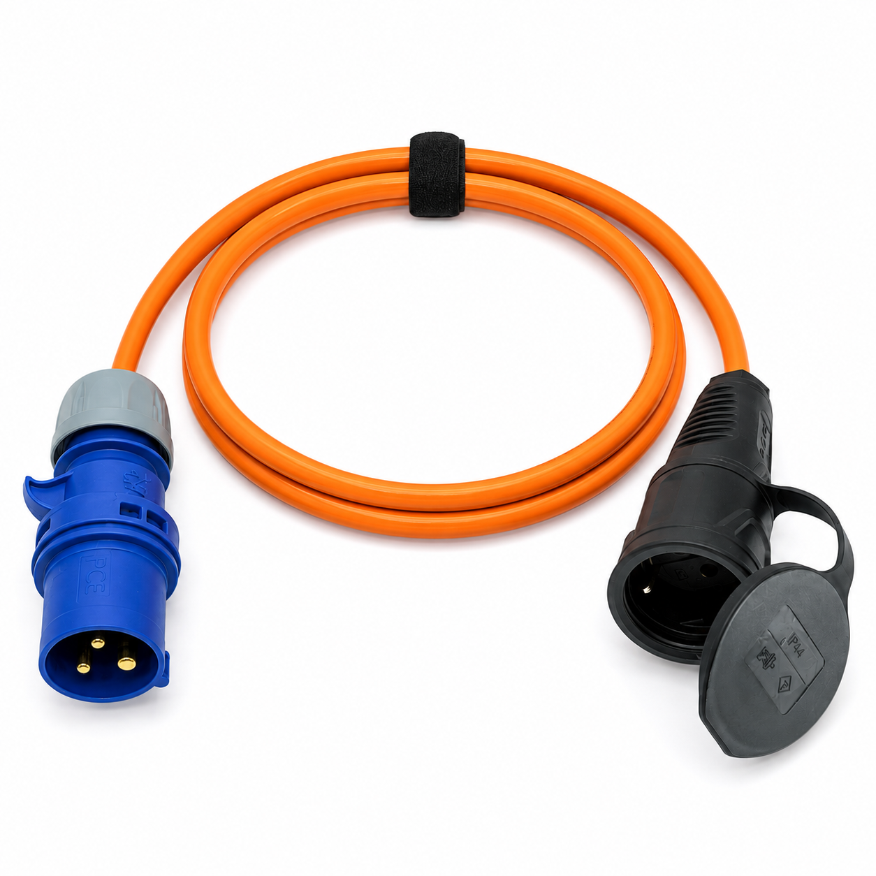 CEE-Schuko-Adapterkabel 16A mit PUR 3G2,5 mm² orange PCE Boat&Camping-Line