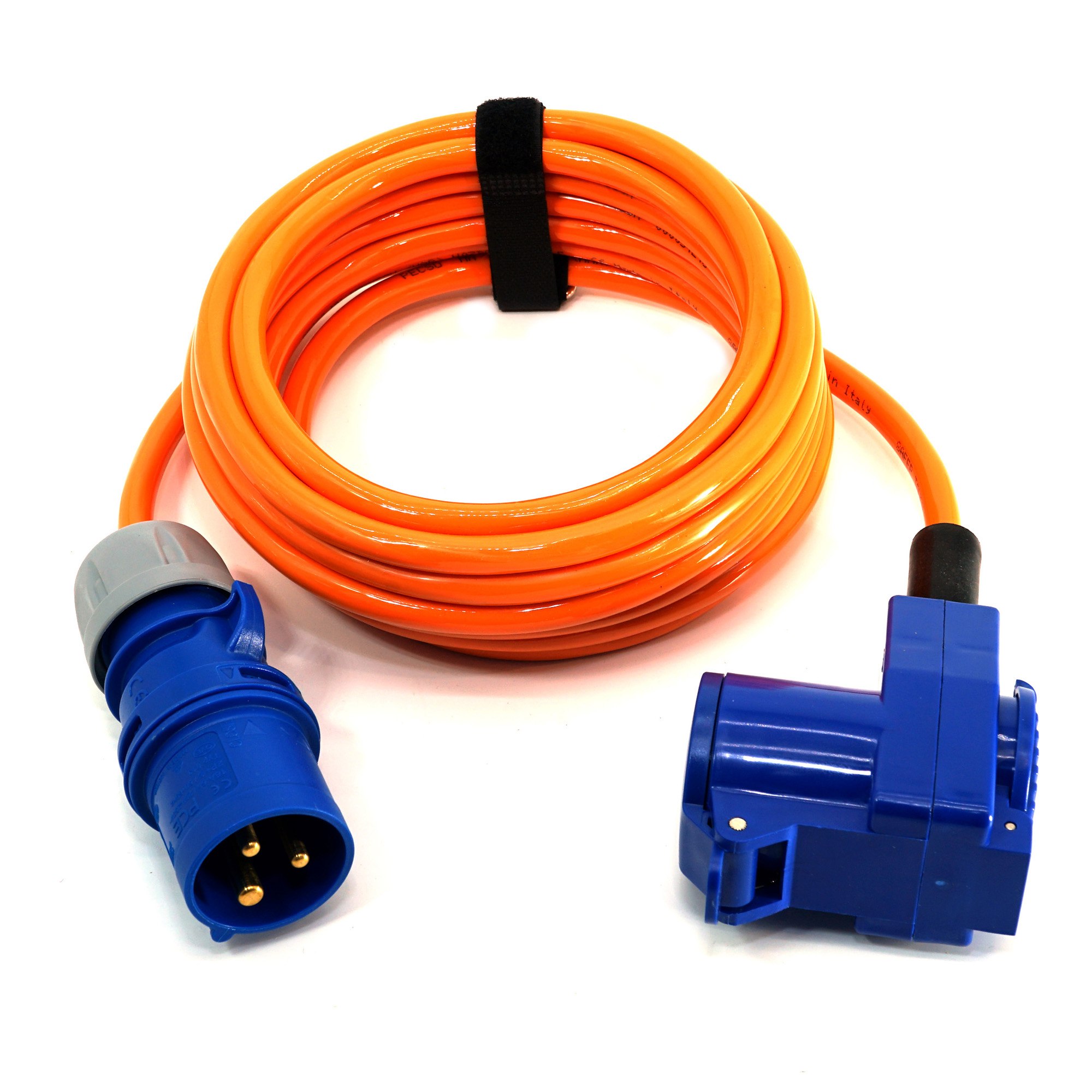 CEE-Verlängerungskabel 16A PUR-Kabel 3x2,5mm² orange Winkelkupplung Boat&Camping-Line