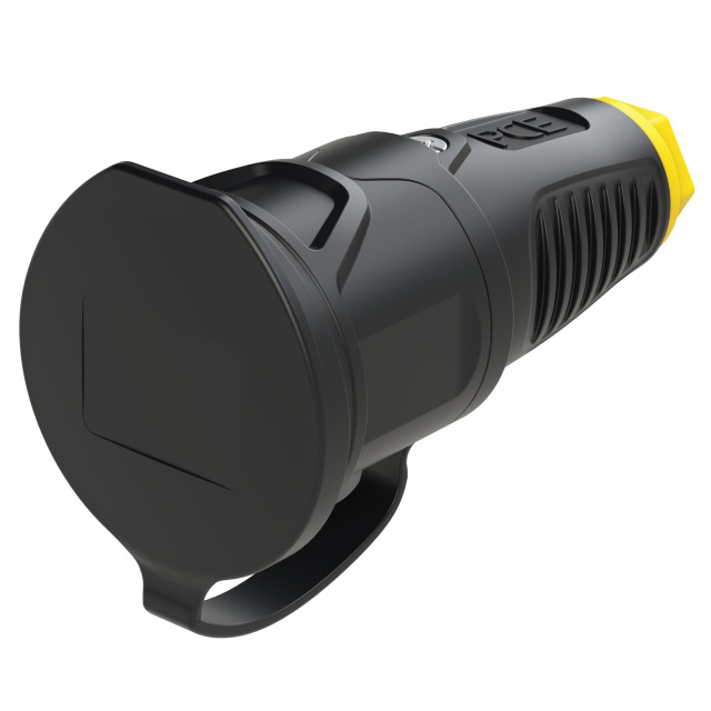 PCE  Taurus2 Vollgummi-Schutzkontaktkupplung nat IP54 2521 gelb PCE  Taurus2 Vollgummi-Schutzkontaktkupplung nat IP54 2521 gelb