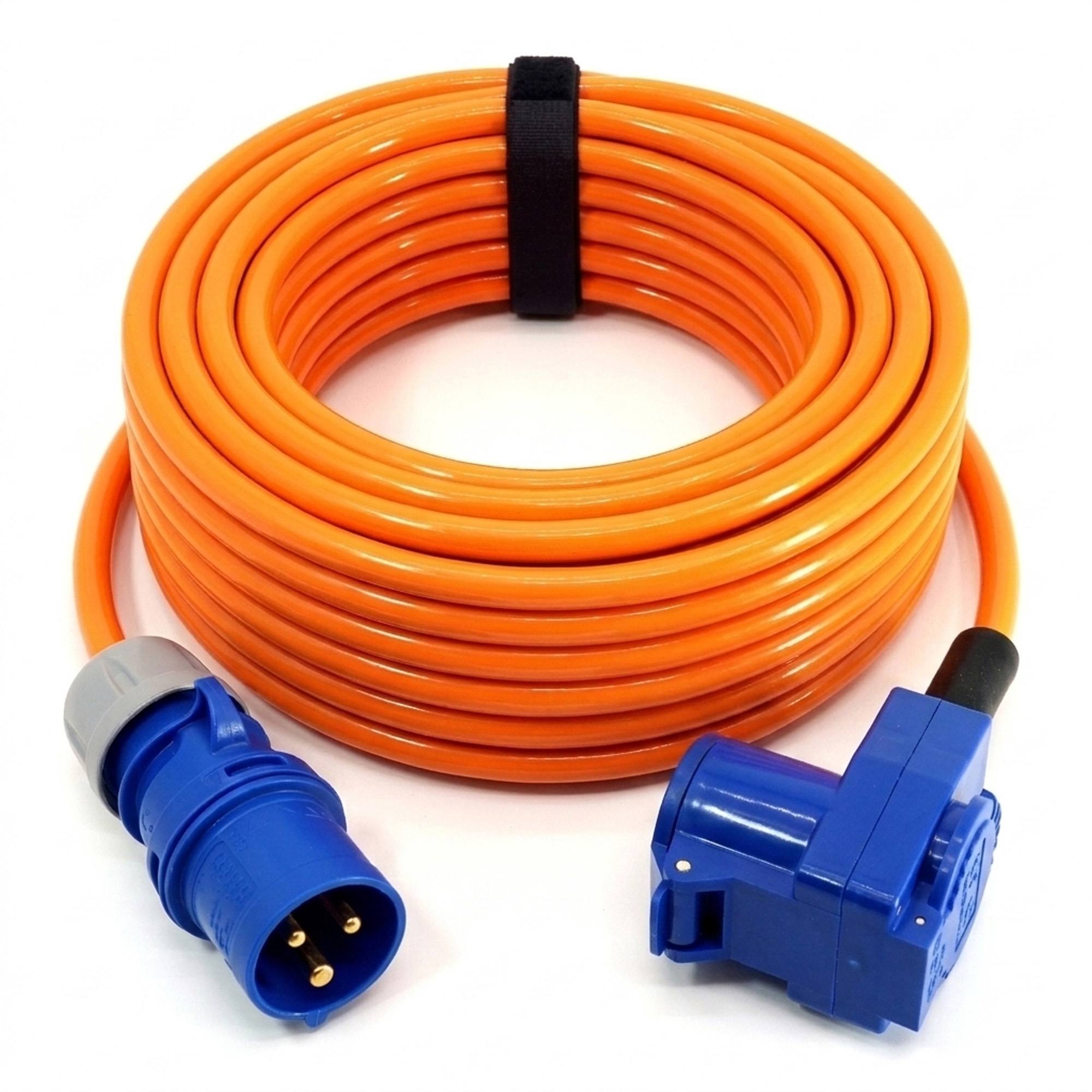 CEE-Verlängerungskabel 16A PUR-Kabel 3x2,5mm² orange Winkelkupplung Boat&Camping-Line